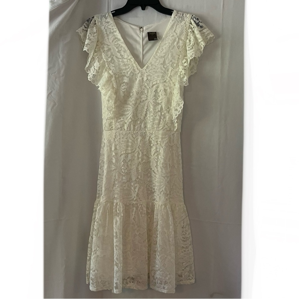 Taylor White Lace Midi Dress